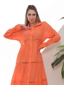 Women Cover Ups - 橘色 - 查看 1