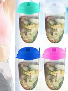 Bento Box 1300ml  - Lonchera con  4 compartimentos en una caja,0 1Bento grande a prueba de fugas con vajilla, contenedor para aperitivos, para cenar fuera, trabajo - verde menta - Ver 3