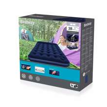 Colchón Inflable Matrimonial Cama de Aire Camping Azul con Bomba de Pie Integrada - Azul Marino - Ver 4