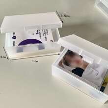 1pc Frosted Storage Box, Transparent Stationery Organizer, Fit For Card Sleeves&Postcards, Desk Holder Back To School