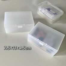 1pc Frosted Storage Box, Transparent Stationery Organizer, Fit For Card Sleeves&Postcards, Desk Holder Back To School