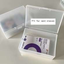 1pc Frosted Storage Box, Transparent Stationery Organizer, Fit For Card Sleeves&Postcards, Desk Holder Back To School