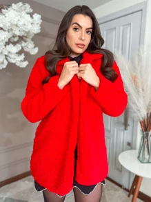 Women Winter Coats - Đỏ - Xem 2