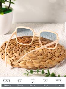 1 chiếc kính thời trang vuông màu chuyển sắc có đinh tán - Màu xanh lam - Xem 3