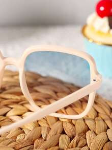 1 chiếc kính thời trang vuông màu chuyển sắc có đinh tán - Màu xanh lam - Xem 5