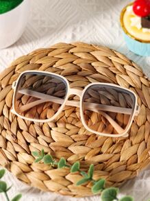 1 chiếc kính thời trang vuông màu chuyển sắc có đinh tán - Màu xanh lam - Xem 2