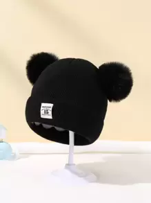 3入組雙小絨球針織帽套裝 - 彩色 - 查看 5