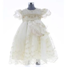 Vestido para Niña Beige de Bautizo 3400 Tallas 0 a 2 Años - Beis - Ver 2