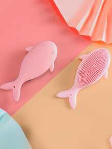 1入組嬰兒魚設計矽膠洗澡刷 - 粉色 - 查看 1