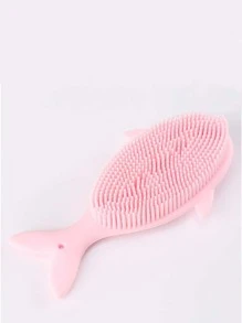 1入組嬰兒魚設計矽膠洗澡刷 - 粉色 - 查看 2