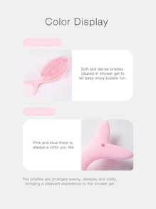 1入組嬰兒魚設計矽膠洗澡刷 - 粉色 - 查看 5