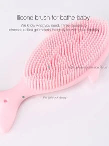 1入組嬰兒魚設計矽膠洗澡刷 - 粉色 - 查看 6