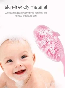 1入組嬰兒魚設計矽膠洗澡刷 - 粉色 - 查看 7