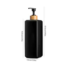 3pcs/Set 500ml Square Dispenser Bottles, Suitable For Shampoo, Conditioner, Body Wash, Lotion, Home Bathroom Decor, Autumn, Back To School - Black - View 4
