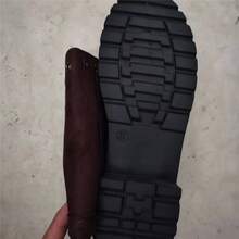 女士們時尚馬靴帶仿麂皮,繃帶設計和素色 - 咖啡棕 - 查看 4