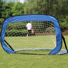 一款可折疊彈出式足球門，帶手提袋，適合室內和室外使用，易於組裝，適合兒童訓練、後院和草坪玩耍 - 藍白色 - 查看 1