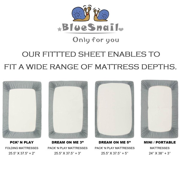 BlueSnail Waterproof Quilted Pack N Play Mattress Cover Fits All Baby