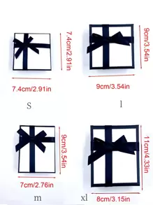 12pcs Bow Decor Gift Box, Modern Paper Gift Packaging Box For Party, Gift For Valentine's Day - White - View 2