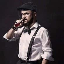1920 年代男士配件、男士配件黑手黨蓋茲比服裝套裝、帽子、彈性背帶、鬍鬚和懷錶雪茄 - 深灰色 - 查看 2