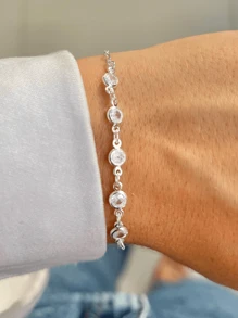 Pulseira Zirconia Prata 925 Ponto de Luz - Prata - Visão 1