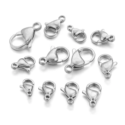 10 Pcs Stainless Steel 18k Gold-Plated Lobster Clasp Necklace Bracelet Connector DIY Jewelry Accessories Necklace Bracelet Connector