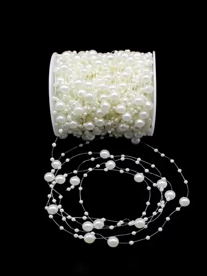 1卷10M塑料DIY線現代人造珍珠裝飾DIY工藝裝飾品