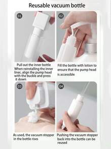 1pc Plastic Portioning Bottle, Modern White Storage Bottle For Outdoor Travel - White - View 7
