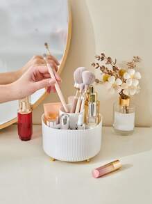 1入組360度旋轉多功能化妝刷收納桶，組合成多個小格，桌上化妝品、指甲油、香水、口紅多用收納，大容量浴室置物架、學生桌筆筒
