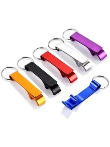 1入優質金屬彩色啤酒瓶開瓶器鑰匙扣，男女皆適用，輕巧實用，輕鬆開啤酒瓶瓶蓋，休閒必備 - 藍色 - 查看 1