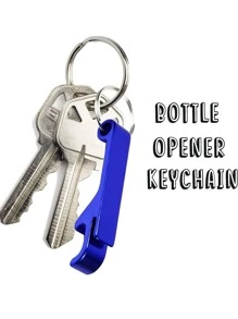 1入優質金屬彩色啤酒瓶開瓶器鑰匙扣，男女皆適用，輕巧實用，輕鬆開啤酒瓶瓶蓋，休閒必備 - 藍色 - 查看 6