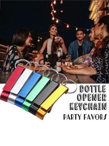 1入優質金屬彩色啤酒瓶開瓶器鑰匙扣，男女皆適用，輕巧實用，輕鬆開啤酒瓶瓶蓋，休閒必備 - 藍色 - 查看 3