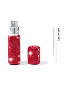 小型可補充香水噴霧瓶,閃耀微光水晶香水瓶,口袋大小旅行必備品,優雅高級 - 紅色 - 查看 2