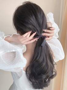 Short Body Wave Ponytail Synthetic Hair Extension - Black - View 5