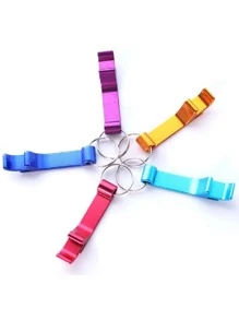 1入優質金屬彩色啤酒瓶開瓶器鑰匙扣，男女皆適用，輕巧實用，輕鬆開啤酒瓶瓶蓋，休閒必備 - 藍色 - 查看 9