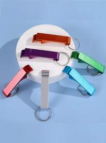 1入優質金屬彩色啤酒瓶開瓶器鑰匙扣，男女皆適用，輕巧實用，輕鬆開啤酒瓶瓶蓋，休閒必備 - 藍色 - 查看 2