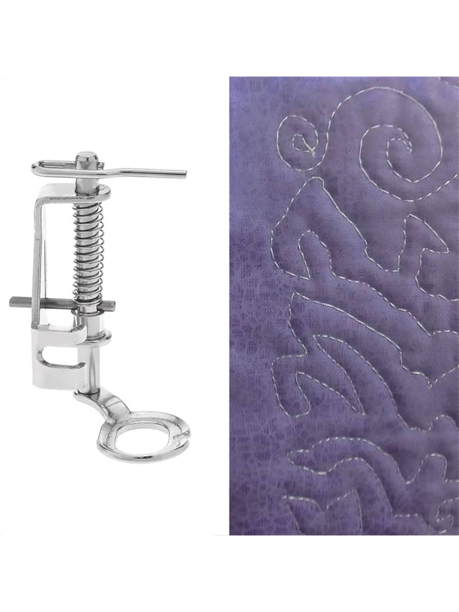 Sewing Accessory Embroidery Presser Foot With Free Motion Metal Spring Action And Suitable For All Low-shank Sewing Machines
