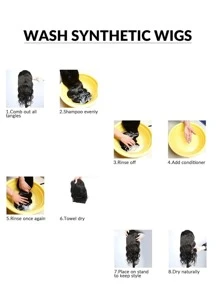 Short Body Wave Ponytail Synthetic Hair Extension - Black - View 7