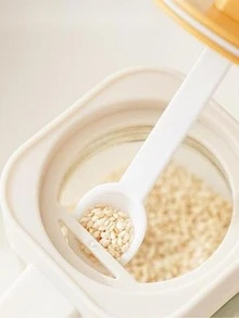 單耐熱玻璃調味品罐帶湯匙 - 黑色 - 查看 3