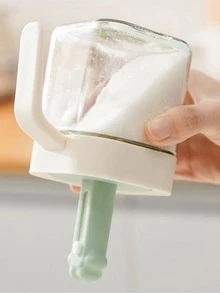 單耐熱玻璃調味品罐帶湯匙 - 黑色 - 查看 6