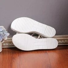 Women's Fashionable Rivet Decorated Thick Sole Sandals For Holiday - White - View 2