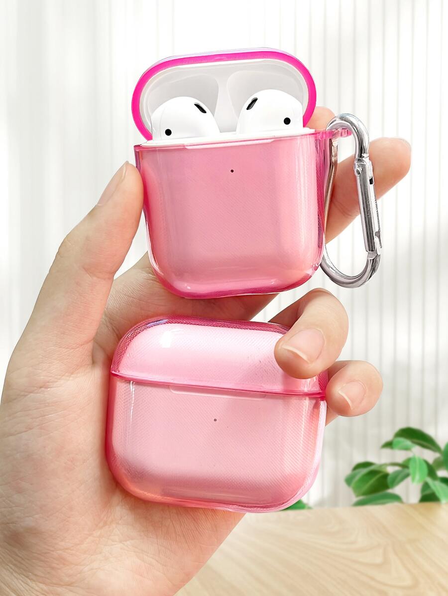 1 PC Transparent TPU Shockproof Earphone Case With Metal Clip For All AirPodsModels (1st, 2nd, 3rd, 4rd,Pro, Pro 2), Scratch-Resistant & Durable