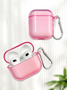 1 PC Transparent TPU Shockproof Earphone Case With Metal Clip For All AirPodsModels (1st, 2nd, 3rd, 4rd,Pro, Pro 2), Scratch-Resistant & Durable - Pink - View 4