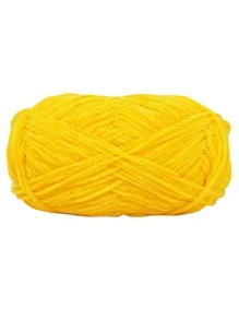 DUWEN 1pc 2mm Chenille Yarn Velvet Yarn Edelweiss No. 2 DIY Hand-Knitted For Baby Doll Sweater - Yellow - View 2