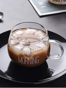 1入組耐熱玻璃牛奶杯子帶手柄,早餐杯子,早晨杯子,杯子,微波安全的,300毫升 - 白色 - 查看 6