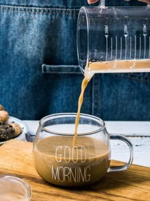 1入組耐熱玻璃牛奶杯子帶手柄,早餐杯子,早晨杯子,杯子,微波安全的,300毫升 - 白色 - 查看 7