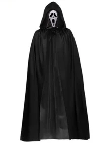 套死神角色扮演服裝套裝（面具 + 斗篷）適合派對活動裝扮 - 黑色 - 查看 1