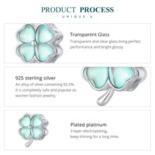 WOSTU 1入組S925純銀幸運草DIY串珠手鏈 - 銀色 - 查看 10