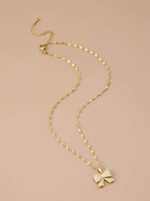 1 件全水钻蝴蝶结不锈钢女士吊坠项链情人节、妈妈、母亲、母亲节、礼物