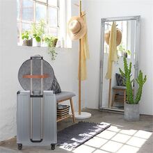 1pc Gray Felt Hat Storage Basket, Modern Nylon Round Storage Box, Large Pop-Up Hat Box With Lid, Suitable For Travel Or Home Storage Organizer - Grey - View 3