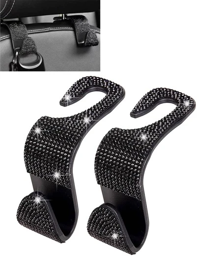 1 st. Bil Krok Med Diamant Dekorationer , Kreativ Sittplats i baksätet Krok För Bil Bruk